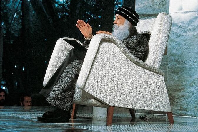 one of the chairs he built for Osho