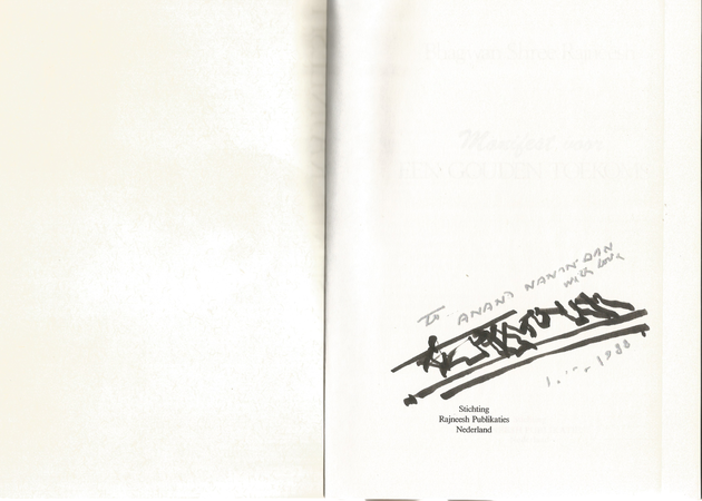 Title page with Osho signature: To Anand Nanandan with love 1. ? .1988 (that was meant to be Sw Anand Nandan)