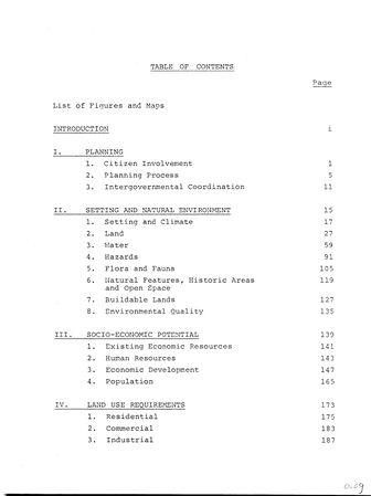 page 000.09 Table of Contents