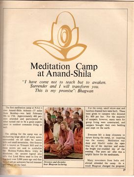 Page 27 : "Meditation Camp at Anand-Shila"