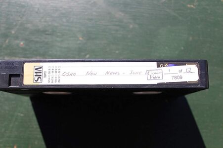 VHS tape back. The cassette has the inscription "Custom Video. 1 of 12".