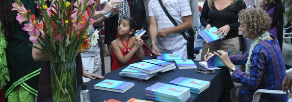Savita at her book launch in Pune