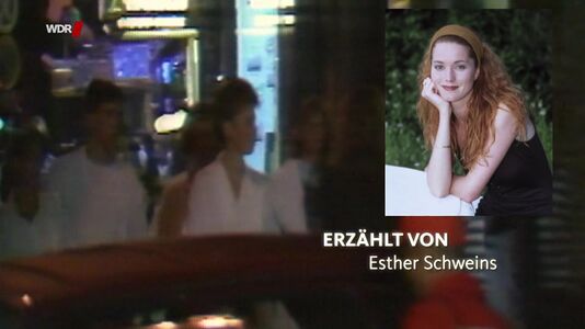still 01m 35s. Shows german actress Esther Schweins, first-person narrator