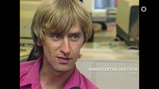 still 1h 21m 06s. Ramateertha in a german TV-interview about the situation in Uta after the crash of Rajneeshpuram