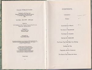 Pages IV - V, Table of contents.