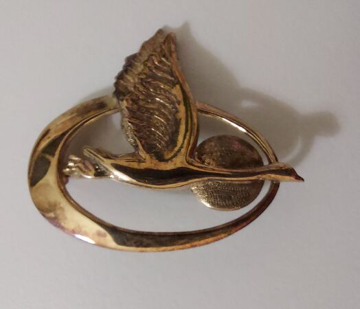 Brooch, gold plated, late 80ies