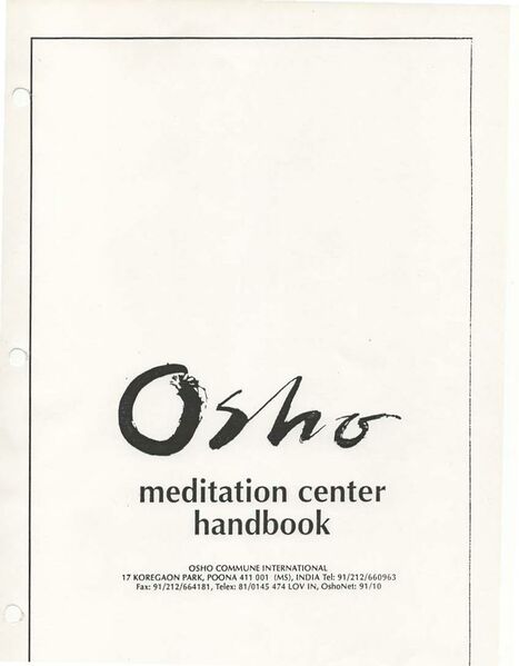 File:Osho Meditation Center Handbook (1992-01) - Front page.jpg