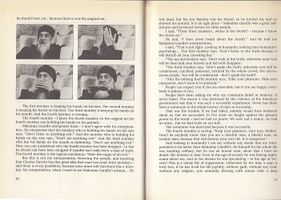 Pages 20 - 21. Mahatma Gandhi, the four monkeys, and their interpretation.