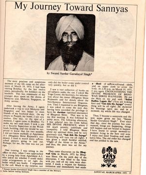 Page 37 - My Journey Toward Sannyas by Sw Sardar Gurudayal Singh